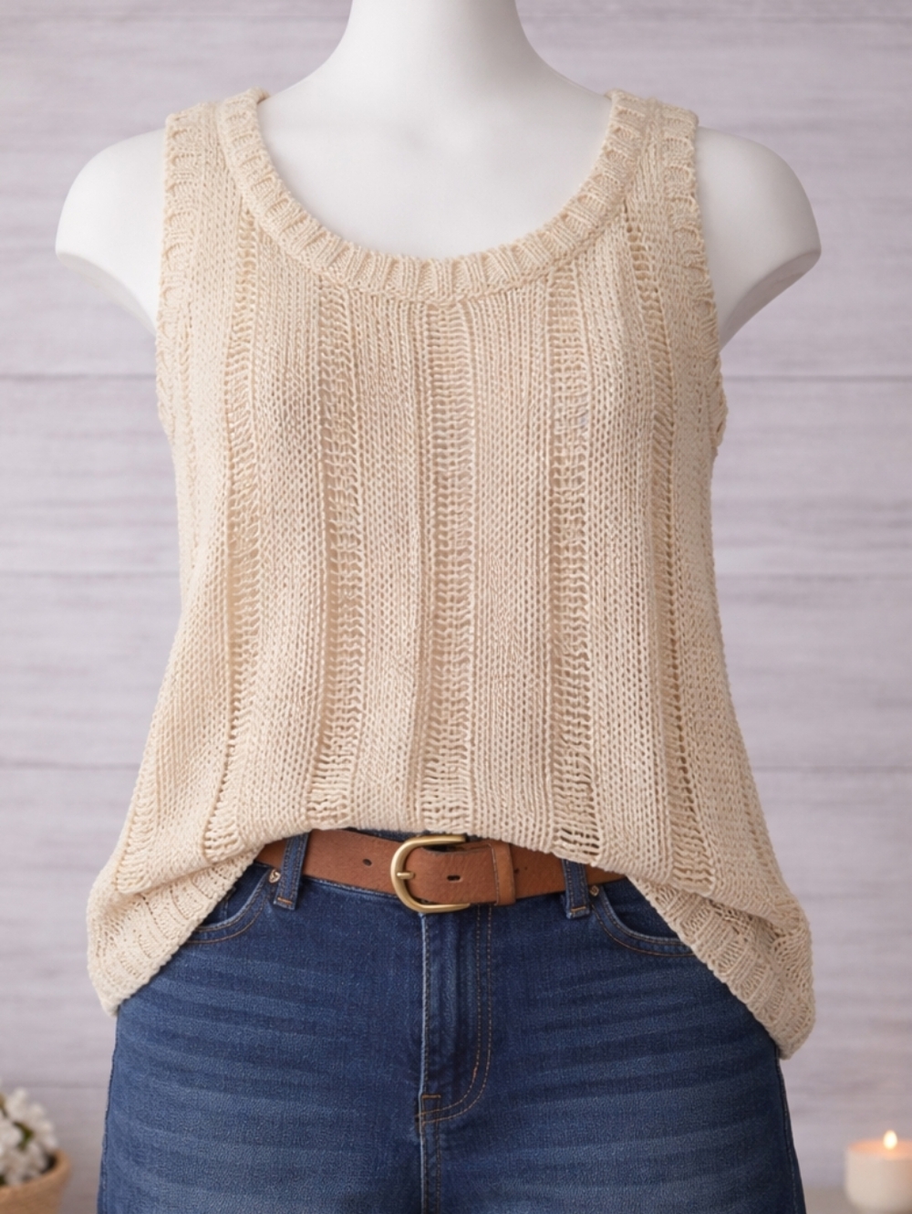 CYRUS OPEN KNIT TANK